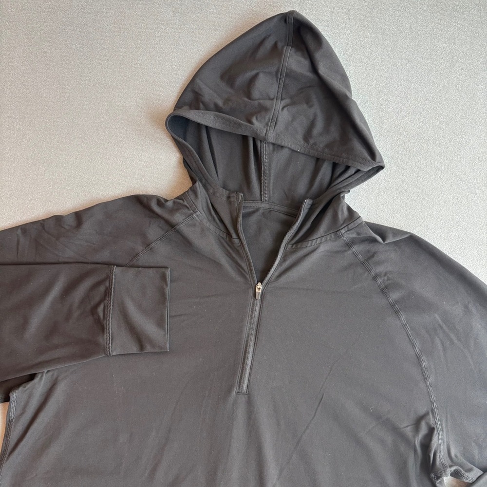Vuori Ponto Half Zip Performance Hoodie Mens Large Black Athletic Fit